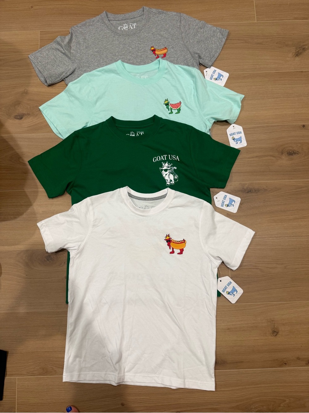 GOAT USA Kids' Short-Sleeve Graphic Tee - White, Green, Mint, Gray